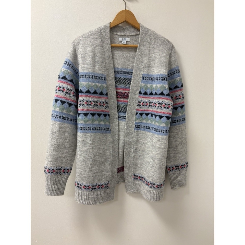 VTG Croft & Barrow Sweater Women's Sz  Medium Fair Isle Cardigan 90s Very Cute